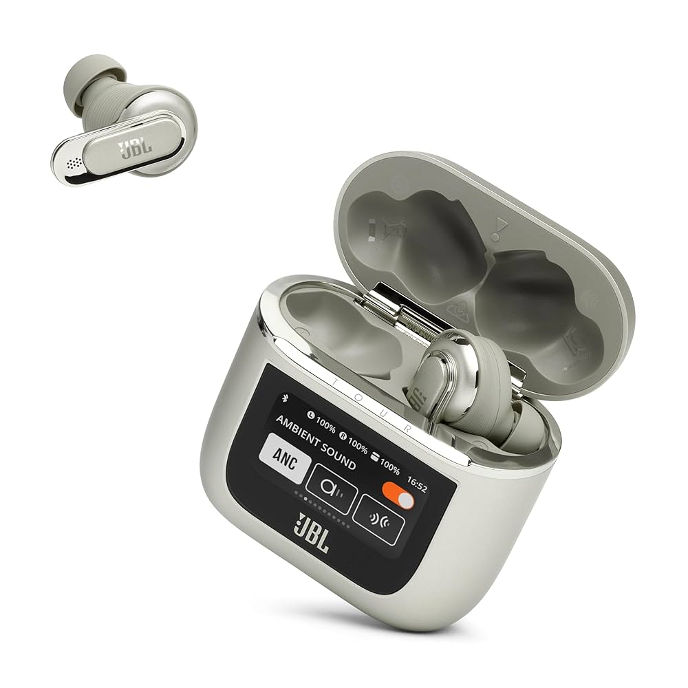 JBL Tour Pro 2 (Black) - True Wireless Noise Cancelling Earbuds, Small