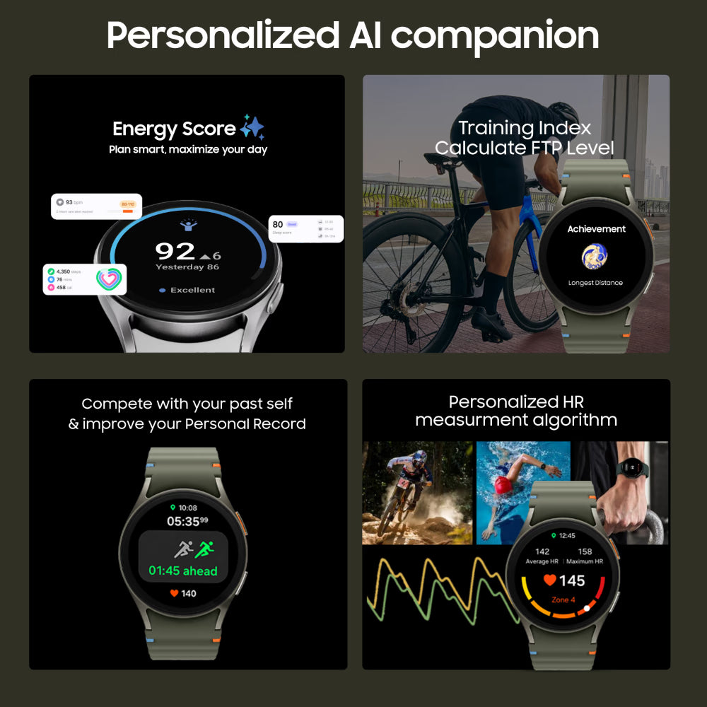 Galaxy Watch 7 40 mm Bluetooth Smart Watch, 3nm Processor, Dual GPS, Sapphire Glass & Armour Aluminum, 5ATM & IP68, HR, SpO2, BP & ECG Monitor, Green,