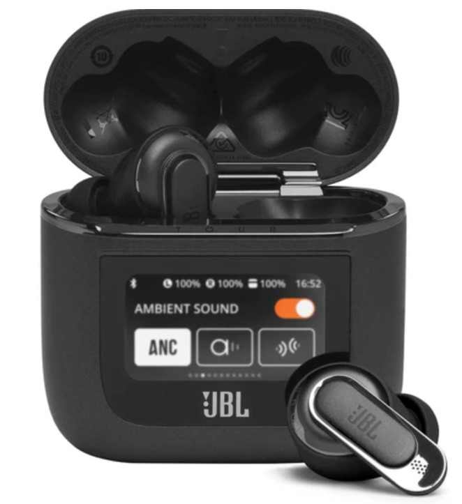 JBL Tour Pro 2 (Black) - True Wireless Noise Cancelling Earbuds, Small